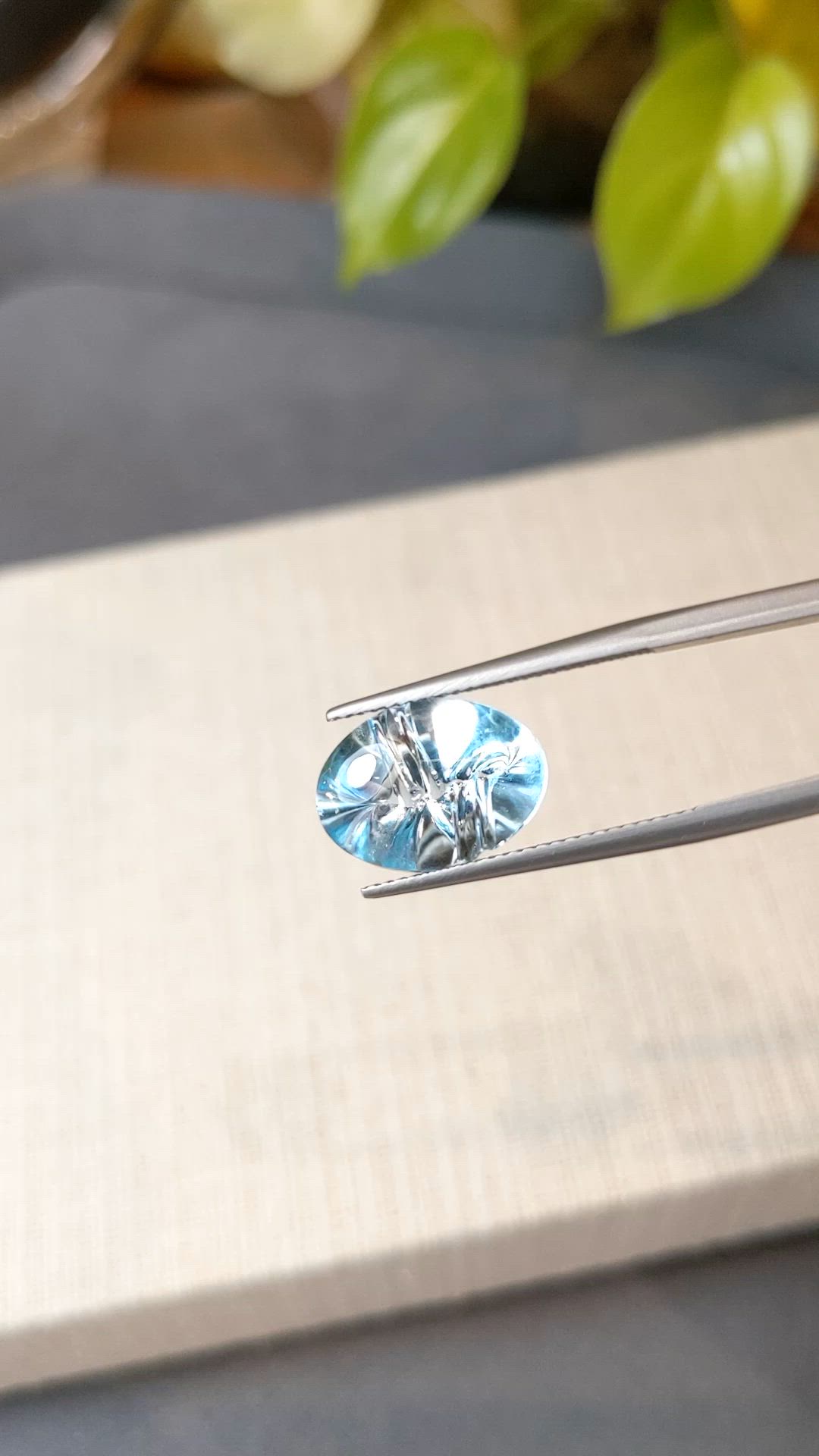6.83 Ct. Blue Topaz from Brazil Size Video