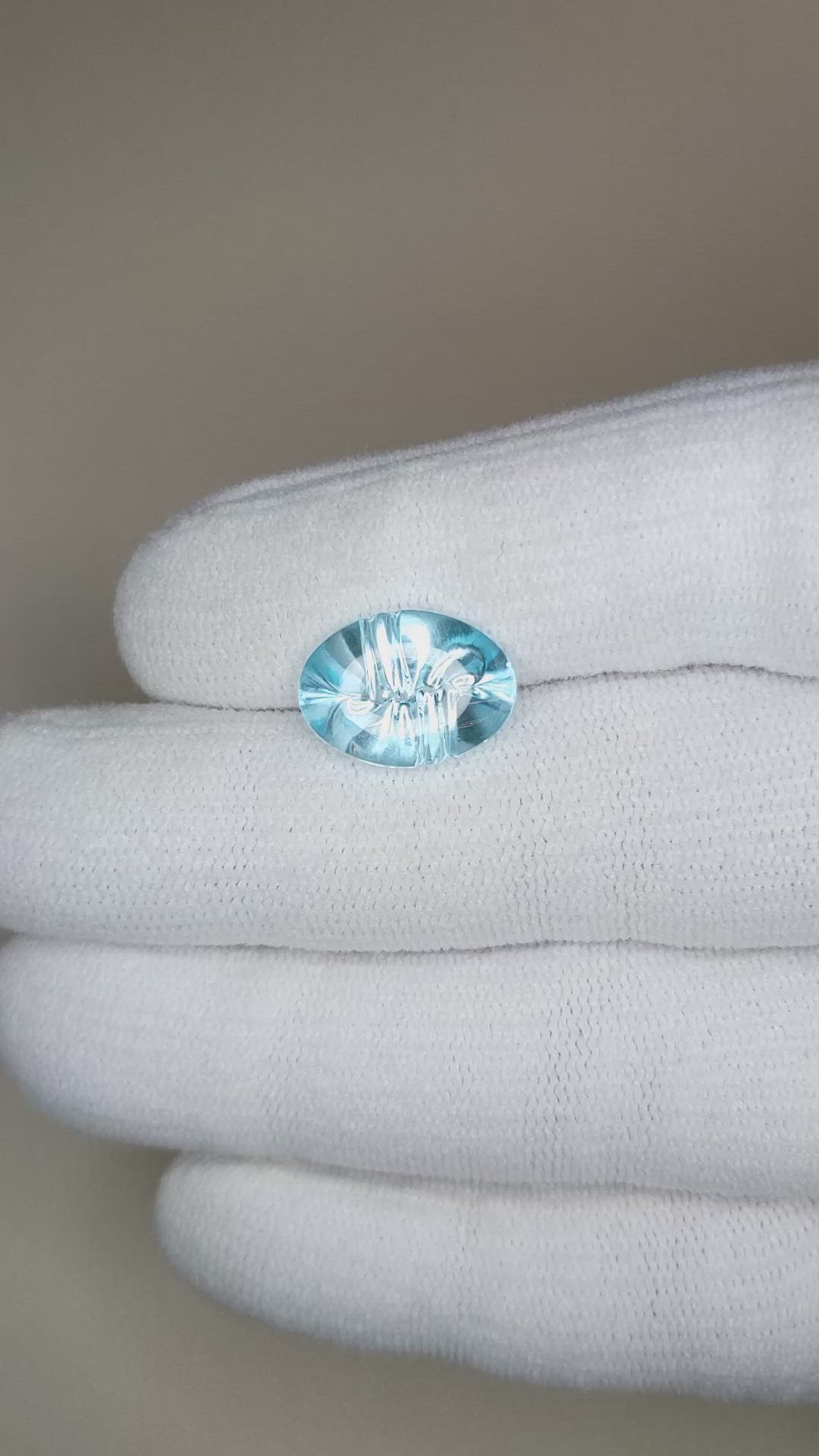 6.83 Ct. Blue Topaz from Brazil Size Video