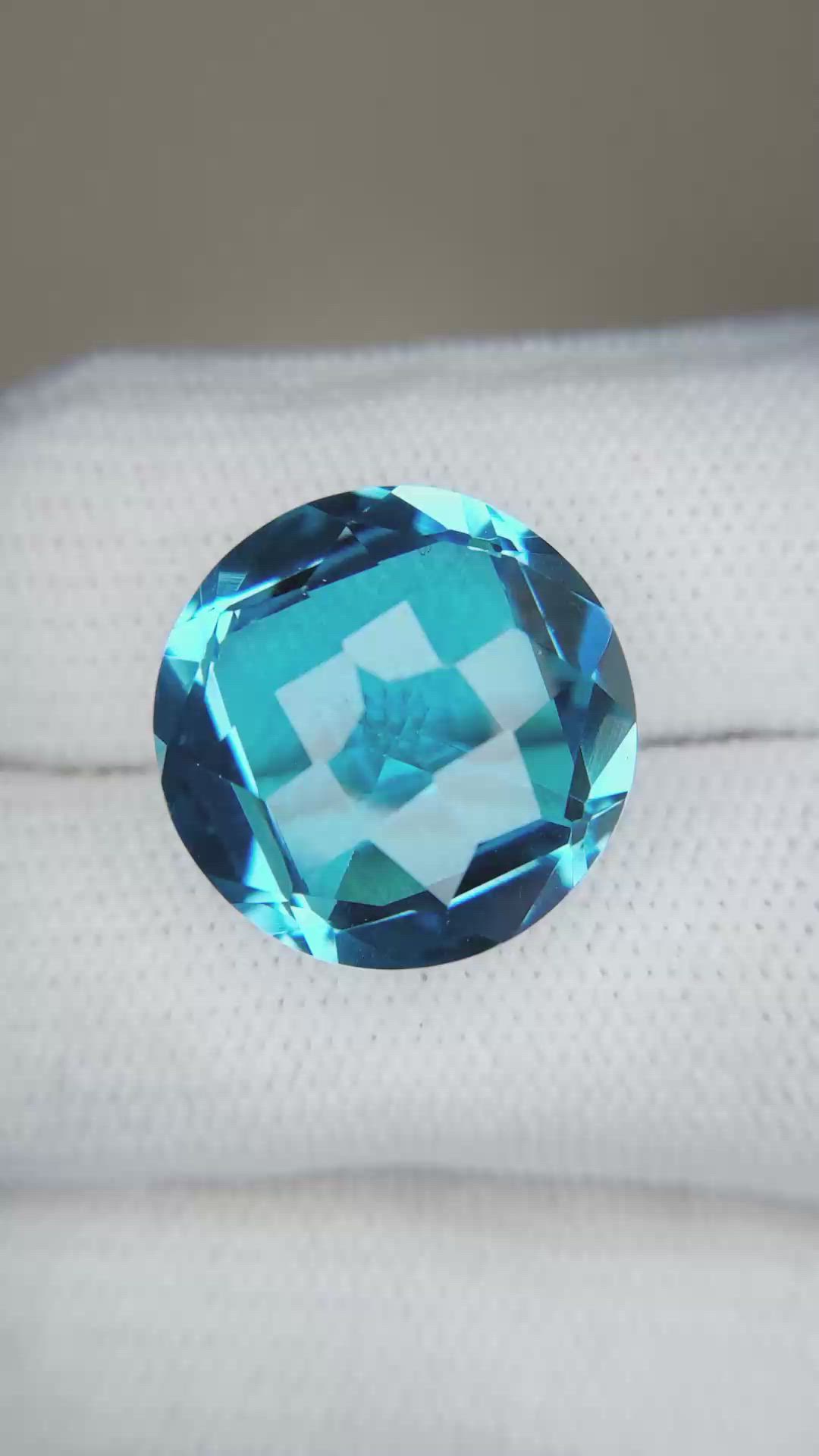 19.92 Ct. Swiss Blue Topaz from Brazil Size Video