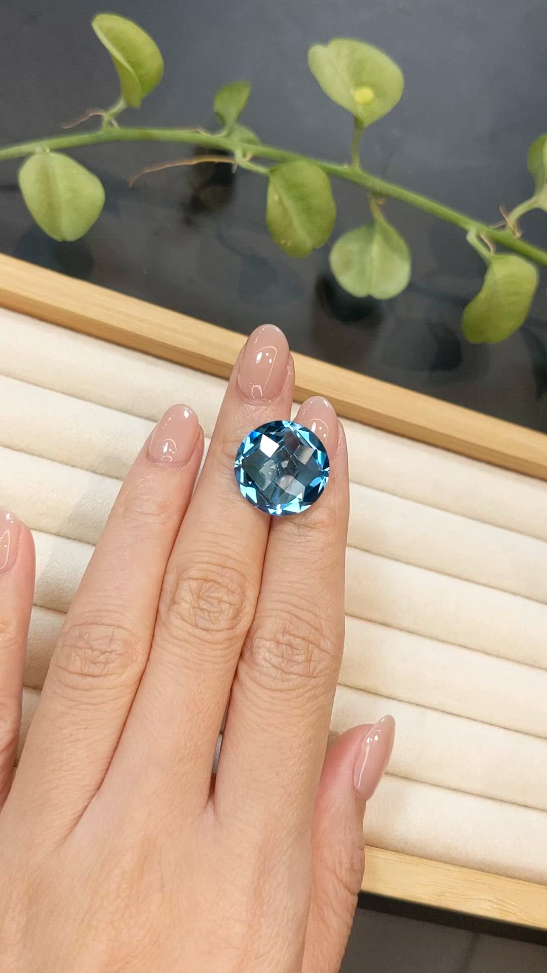 19.92 Ct. Swiss Blue Topaz from Brazil Size Video