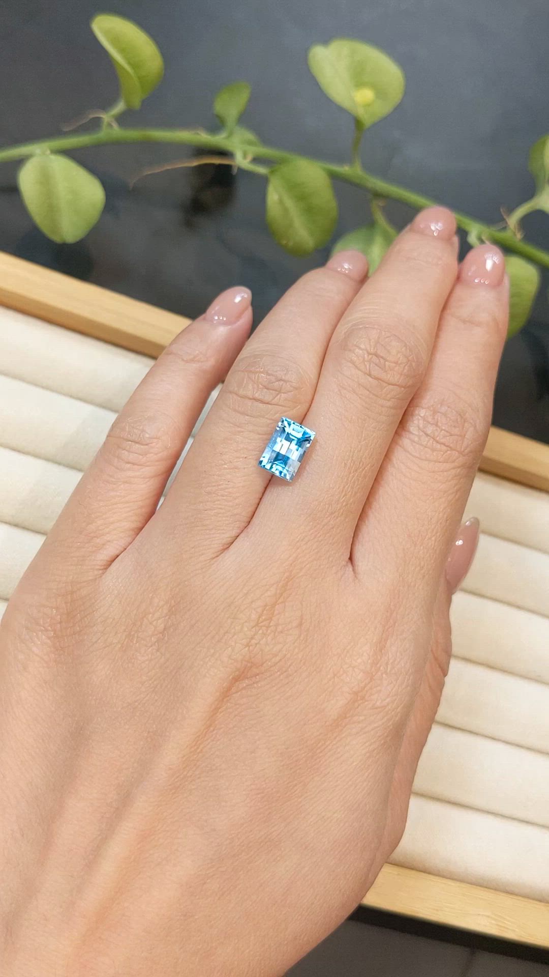 2.98 Ct. Swiss Blue Topaz from Brazil Size Video