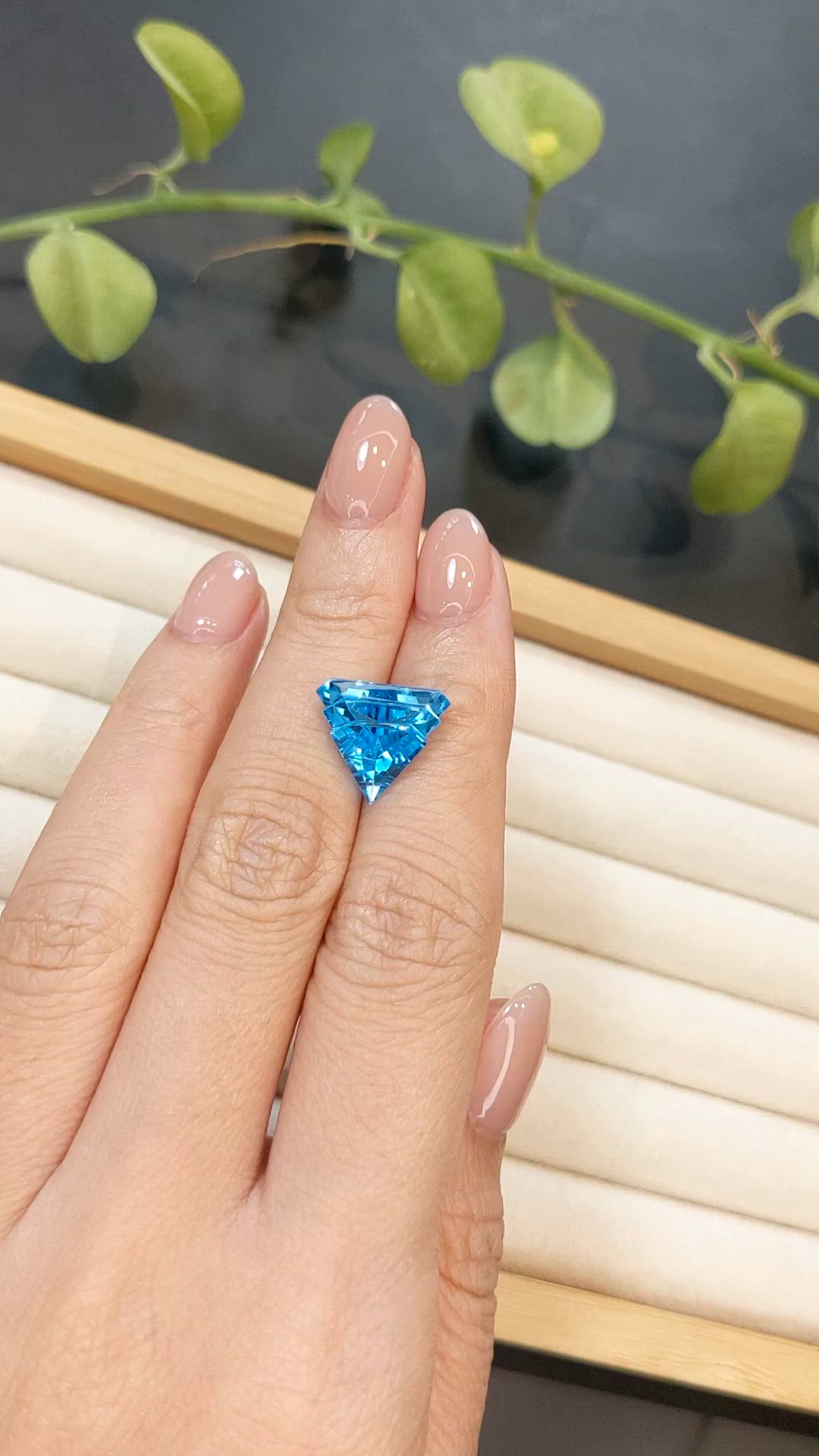 7.87 Ct. Swiss Blue Topaz from Brazil Size Video