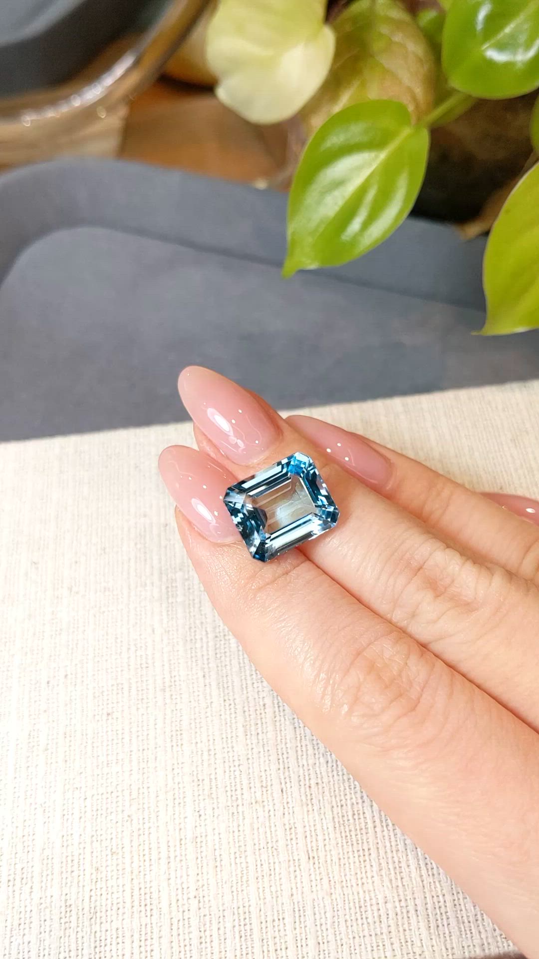11.73 Ct. Sky Blue Topaz from Brazil Size Video