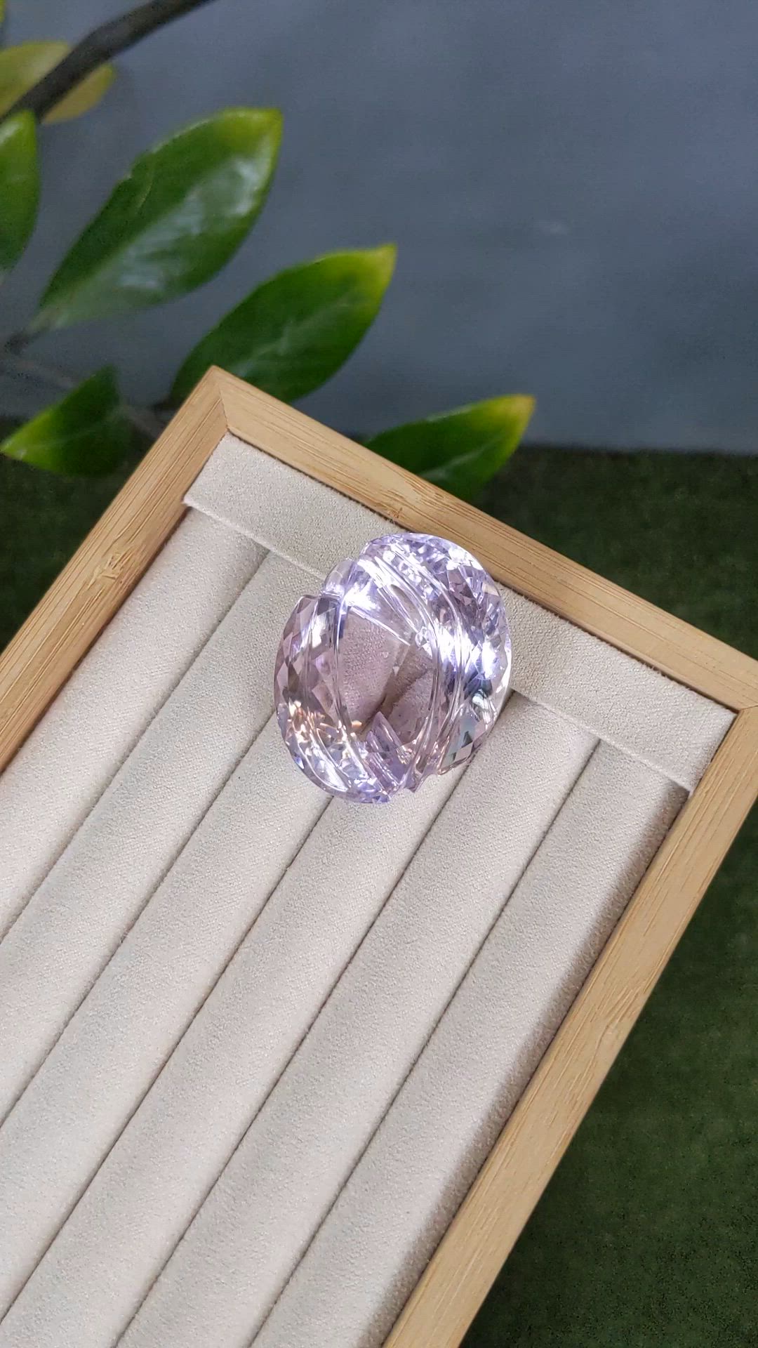 160.99 Ct. Pinkish Purple Amethyst from Brazil Size Video