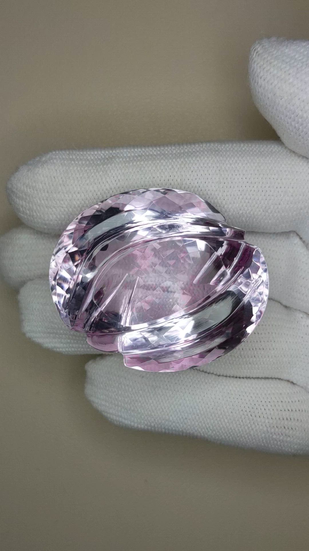 160.99 Ct. Pinkish Purple Amethyst from Brazil Size Video