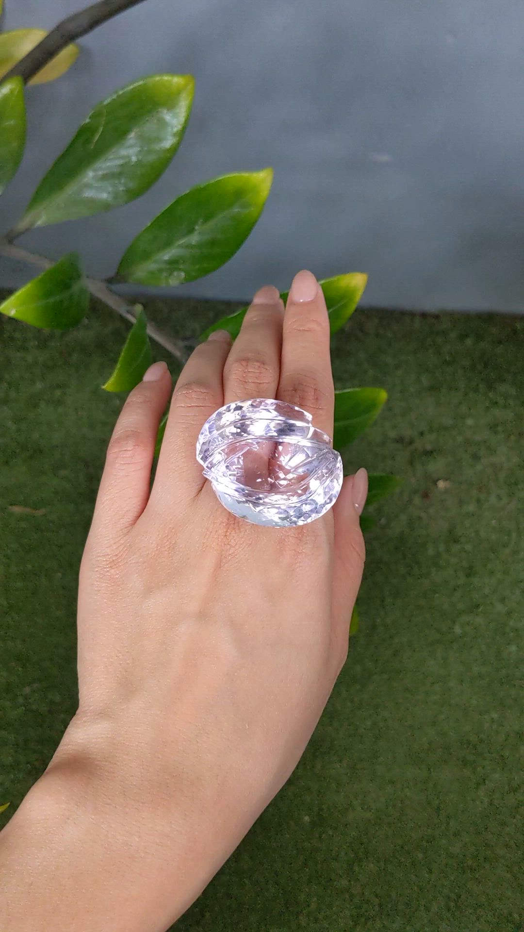 160.99 Ct. Pinkish Purple Amethyst from Brazil Size Video