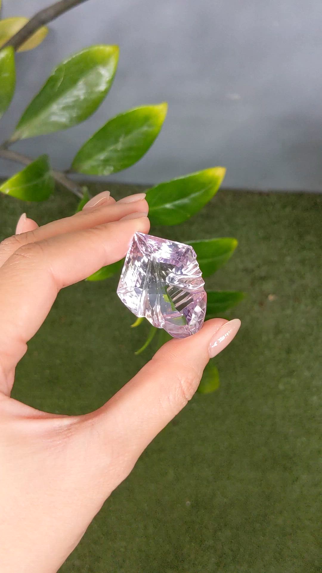 108.05 Ct. Pinkish Purple Amethyst from Brazil Size Video