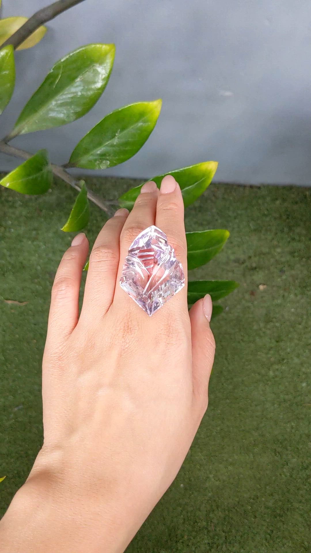 108.05 Ct. Pinkish Purple Amethyst from Brazil Size Video