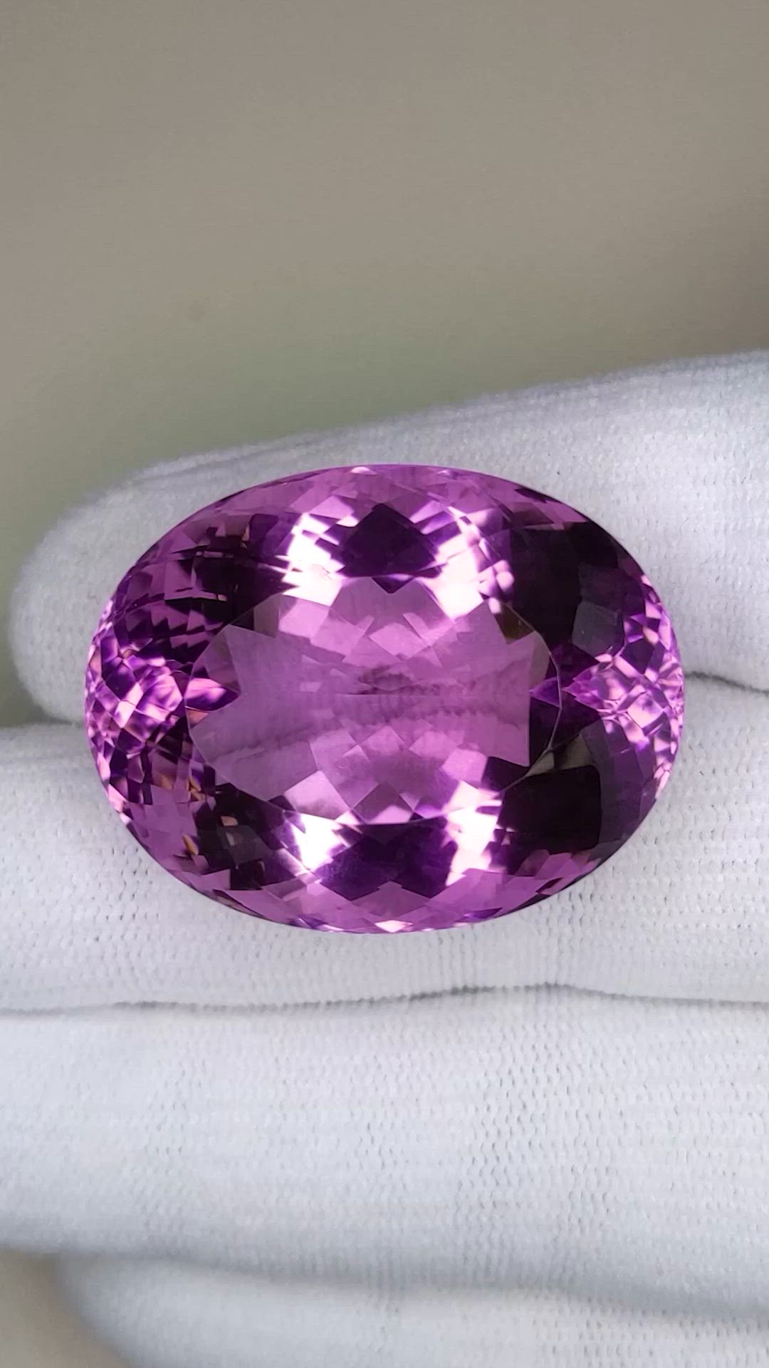 87.88 Ct. Purple Amethyst from Brazil Size Video