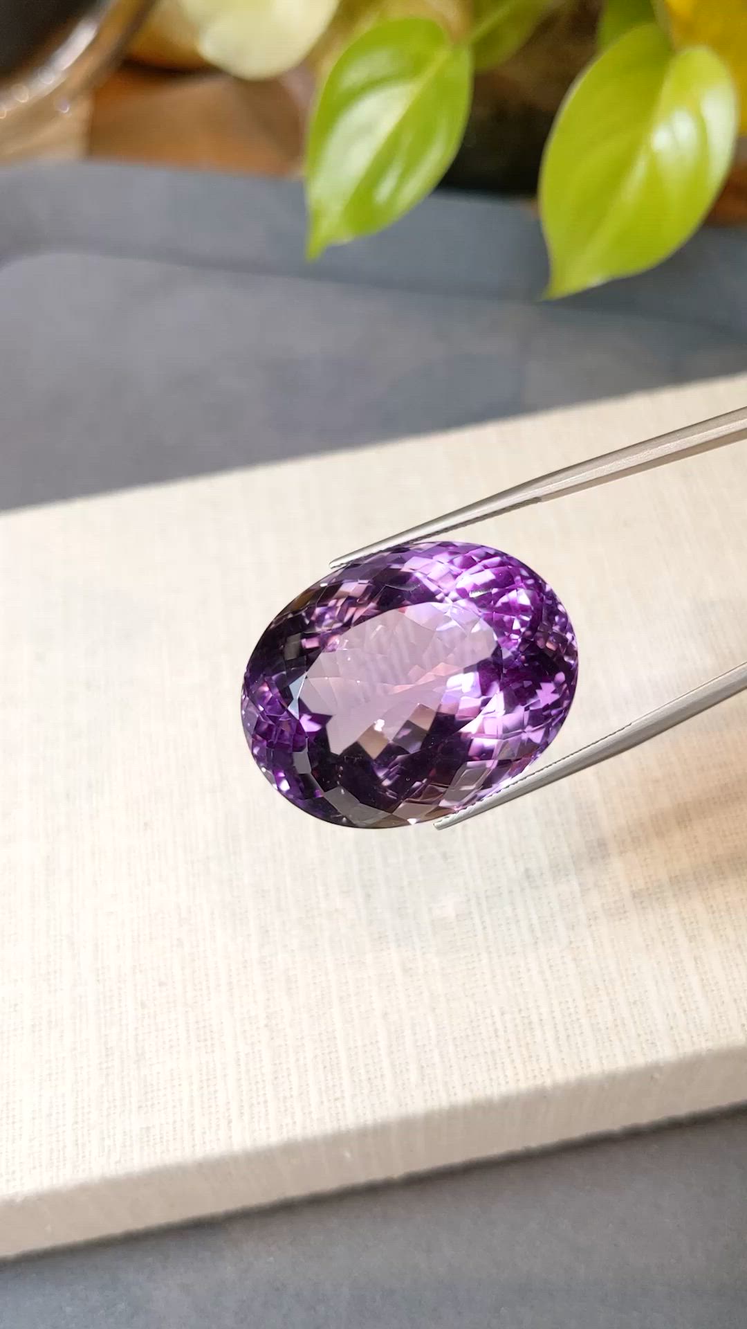 87.88 Ct. Purple Amethyst from Brazil Size Video