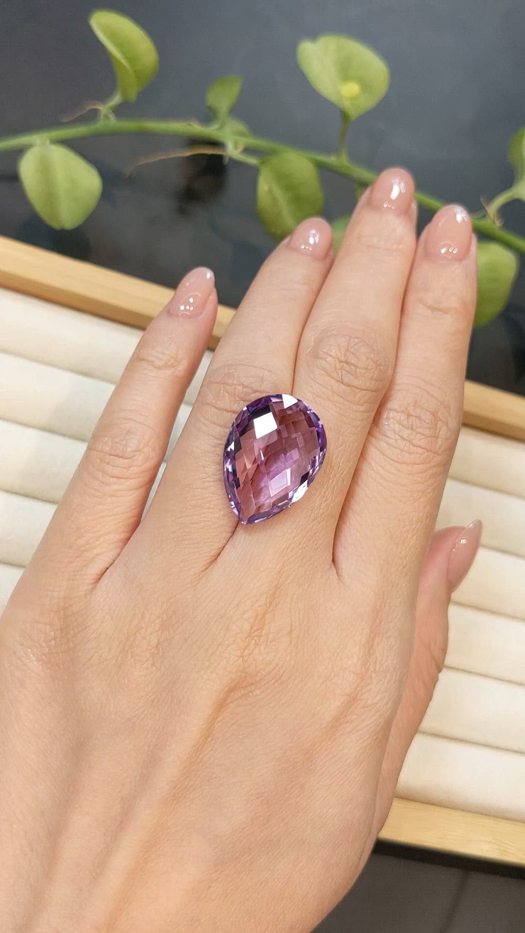 17.92 Ct. Purple Amethyst from Brazil Size Video