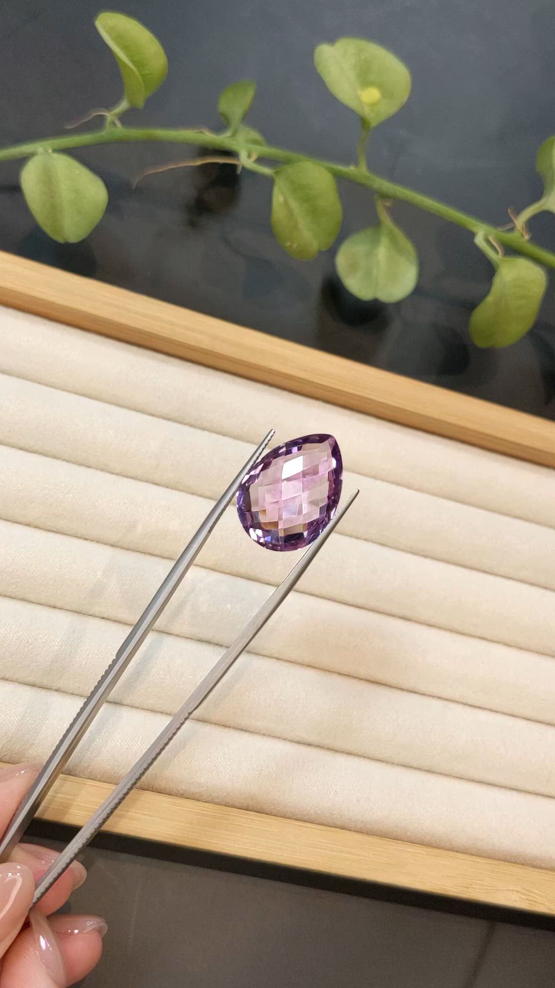 17.92 Ct. Purple Amethyst from Brazil Size Video