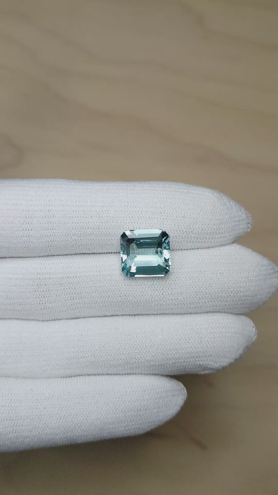 6.84 Ct. Blue Aquamarine from Brazil Size Video