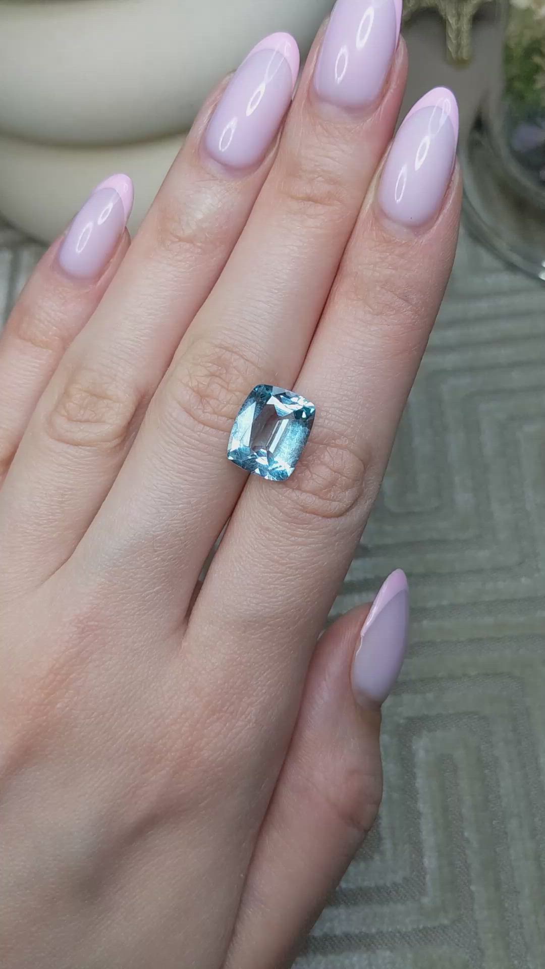 5.53 Ct. Blue Aquamarine from Brazil Size Video
