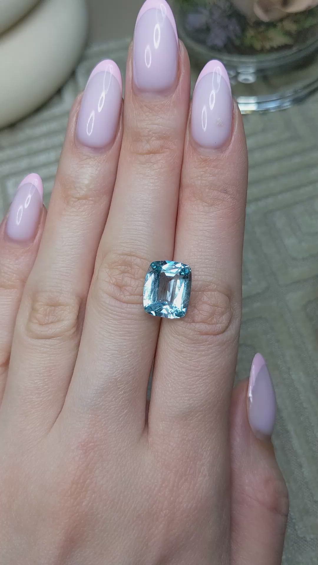 5.53 Ct. Blue Aquamarine from Brazil Size Video