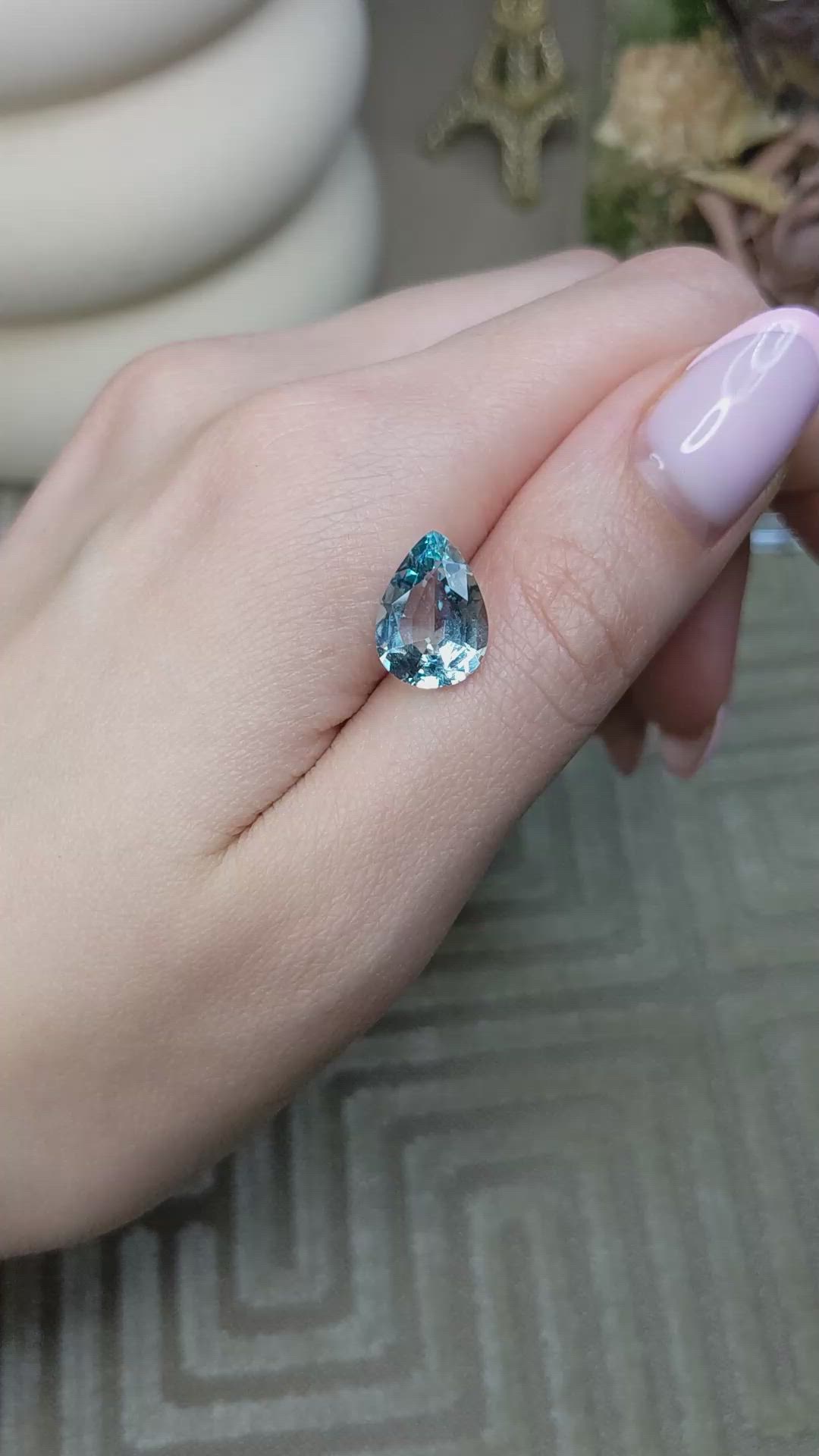 4.45 Ct. Blue Aquamarine from Brazil Size Video