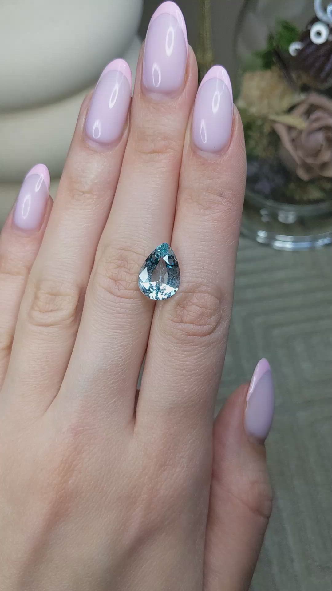 4.45 Ct. Blue Aquamarine from Brazil Size Video