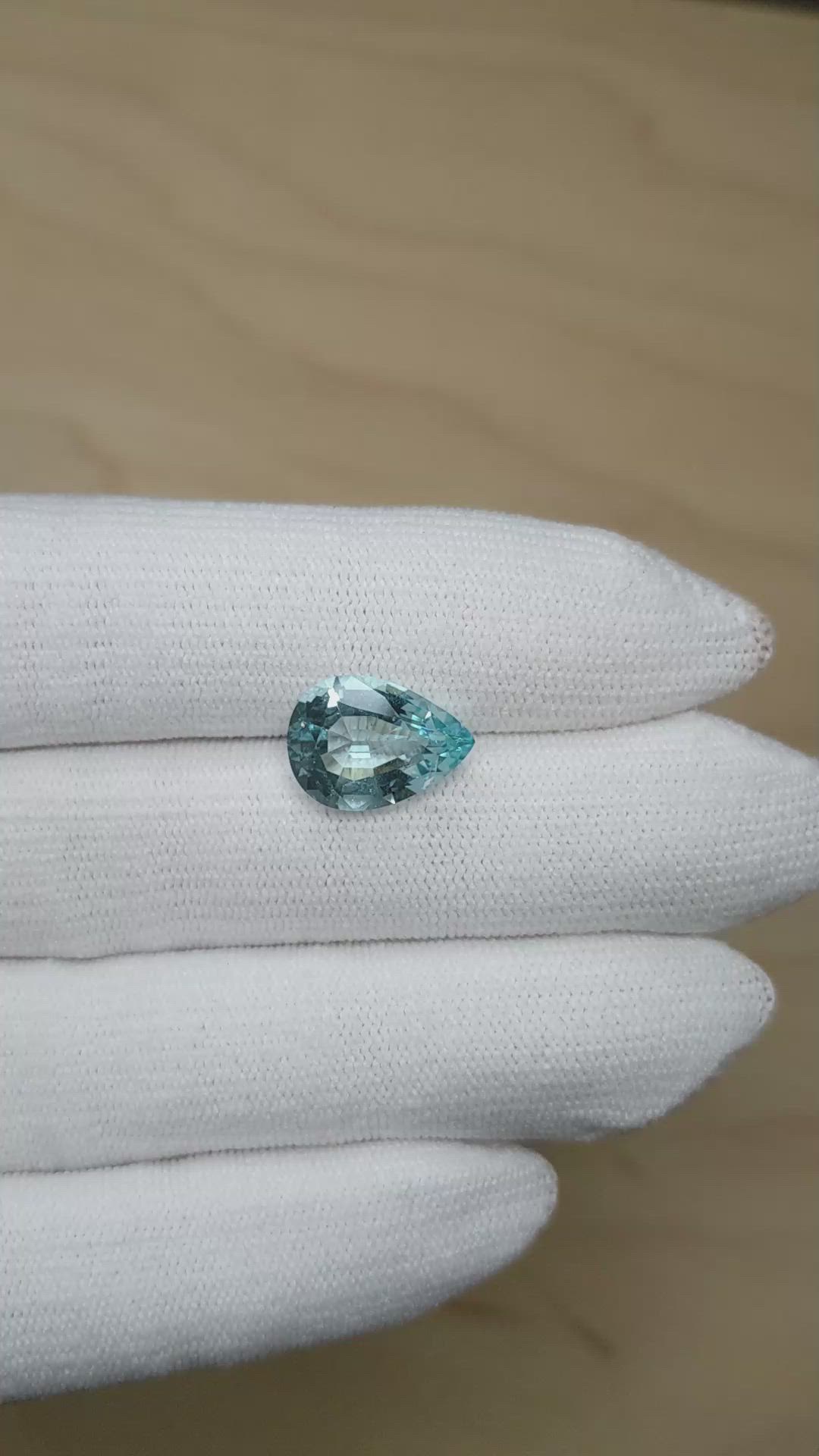 4.45 Ct. Blue Aquamarine from Brazil Size Video