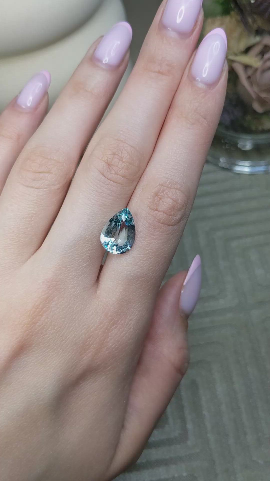 4.45 Ct. Blue Aquamarine from Brazil Size Video