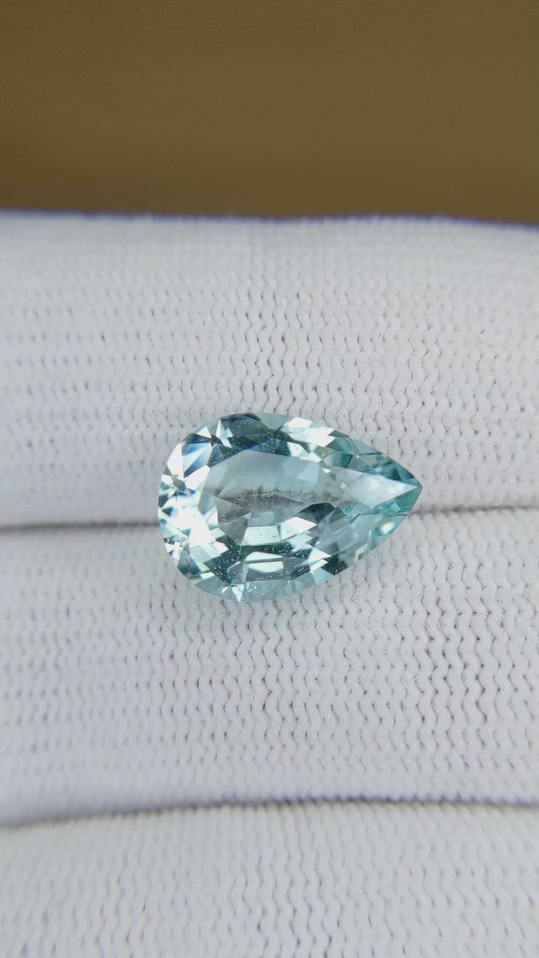 4.45 Ct. Blue Aquamarine from Brazil Size Video