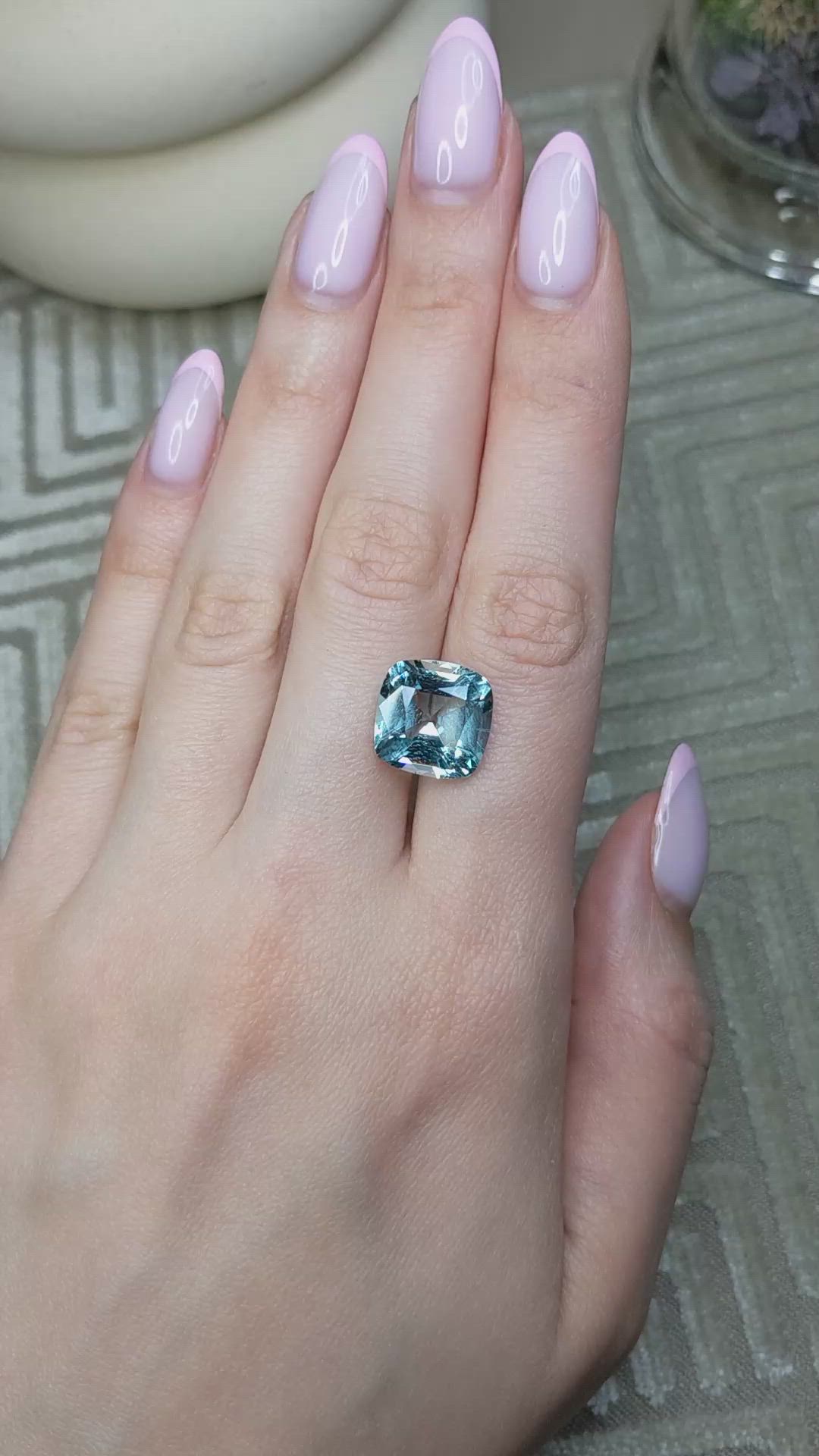 9.05 Ct. Blue Aquamarine from Brazil Size Video