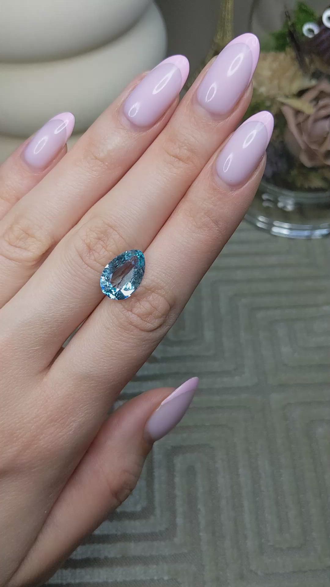 4.10 Ct. Blue Aquamarine from Brazil Size Video