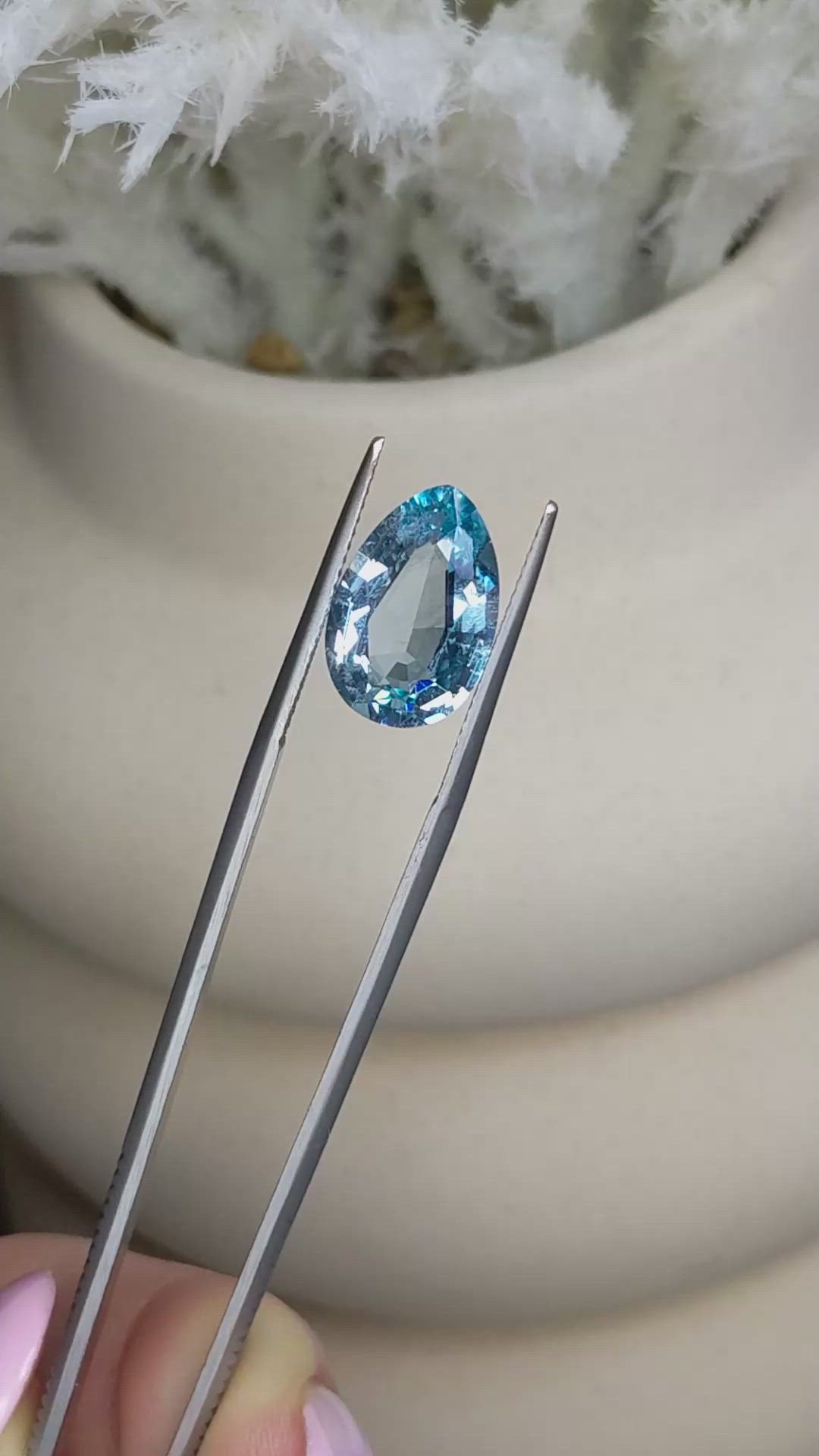 4.10 Ct. Blue Aquamarine from Brazil Size Video