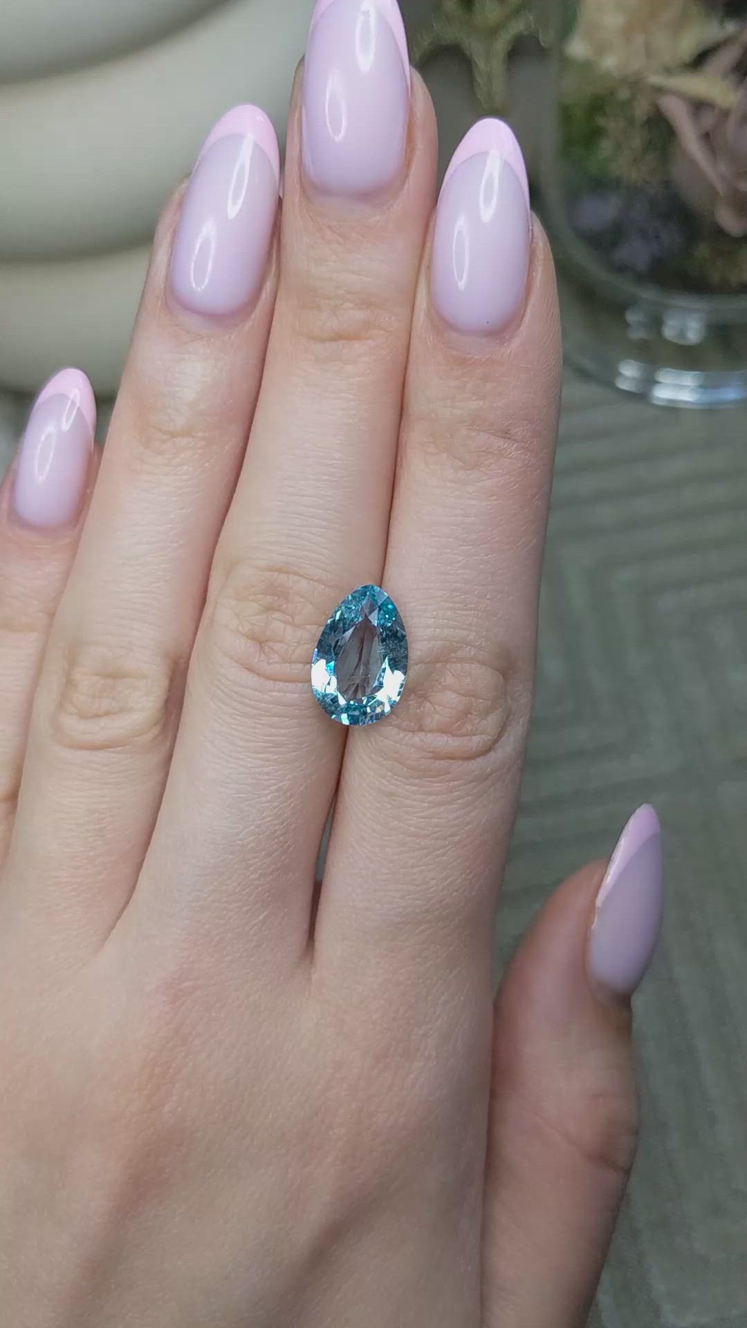 4.10 Ct. Blue Aquamarine from Brazil Size Video