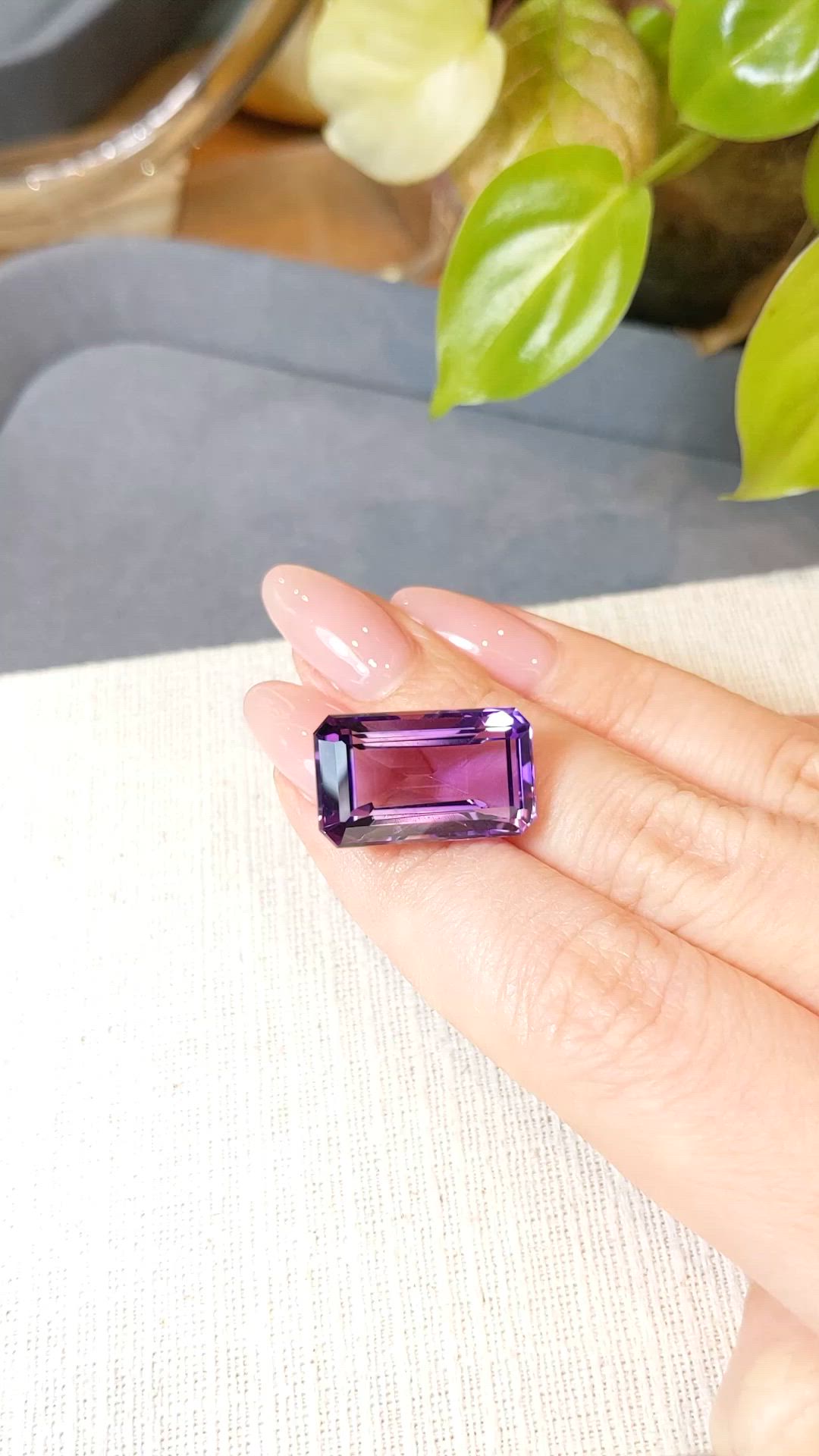 19.60 Ct. Purple Amethyst from Brazil Size Video