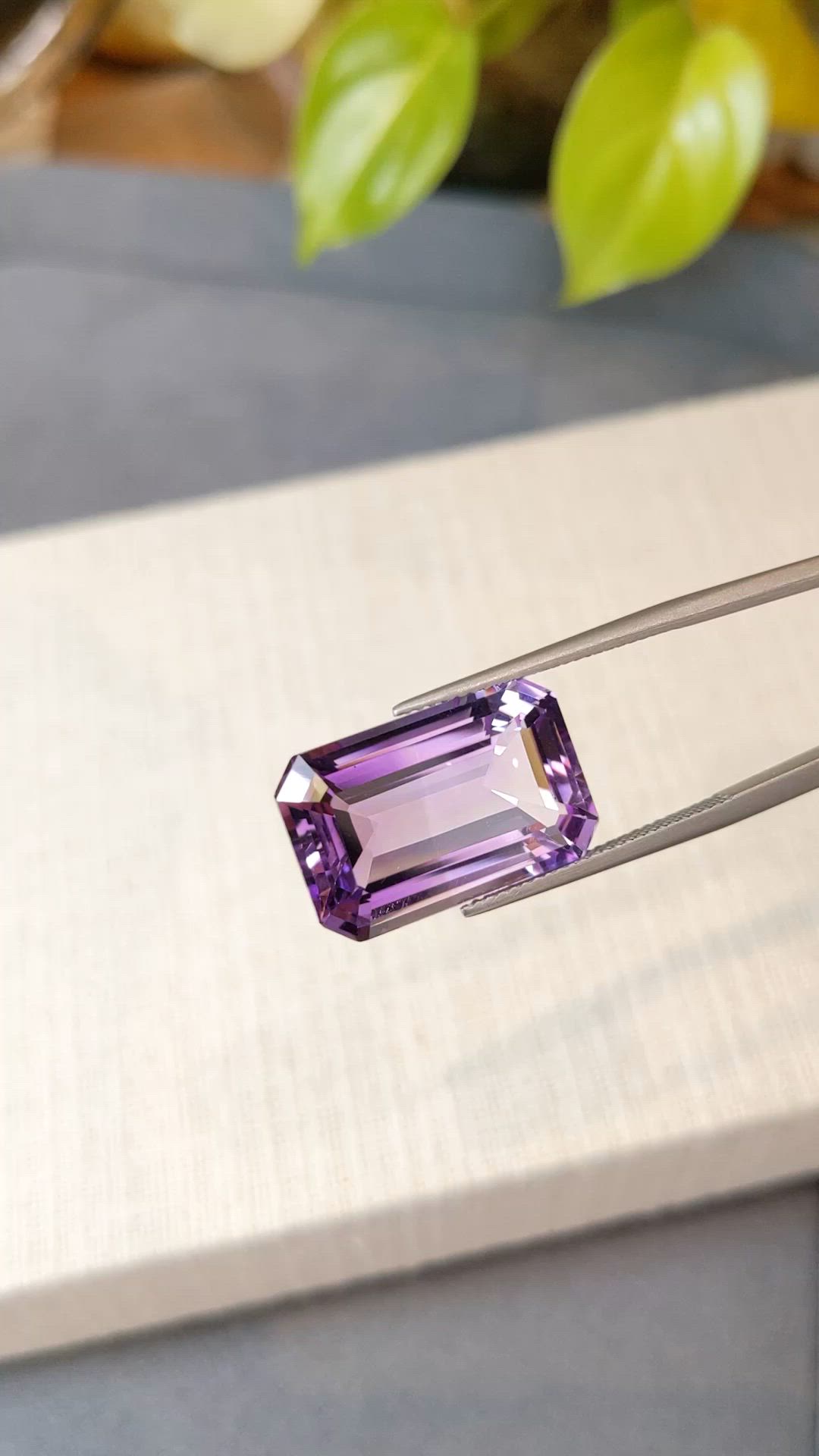15.84 Ct. Purple Amethyst from Brazil Size Video