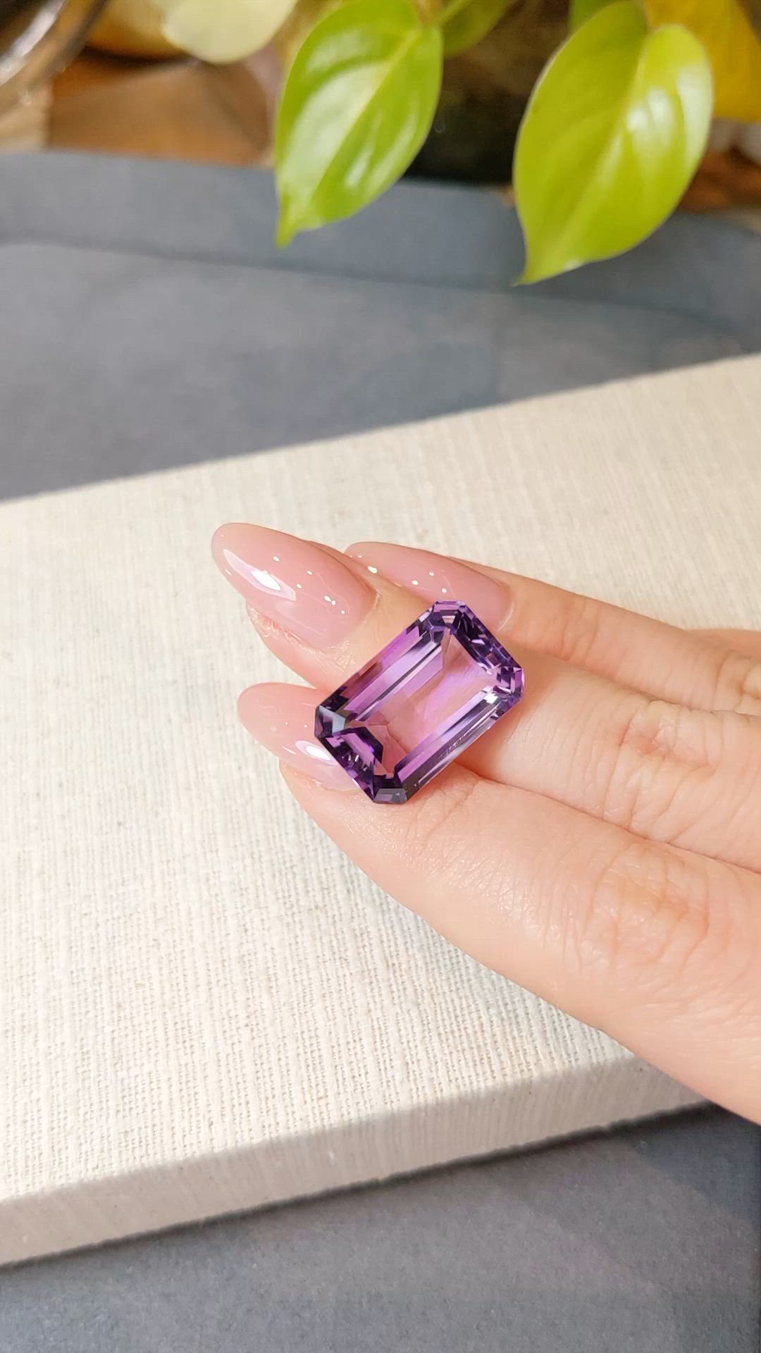 15.84 Ct. Purple Amethyst from Brazil Size Video