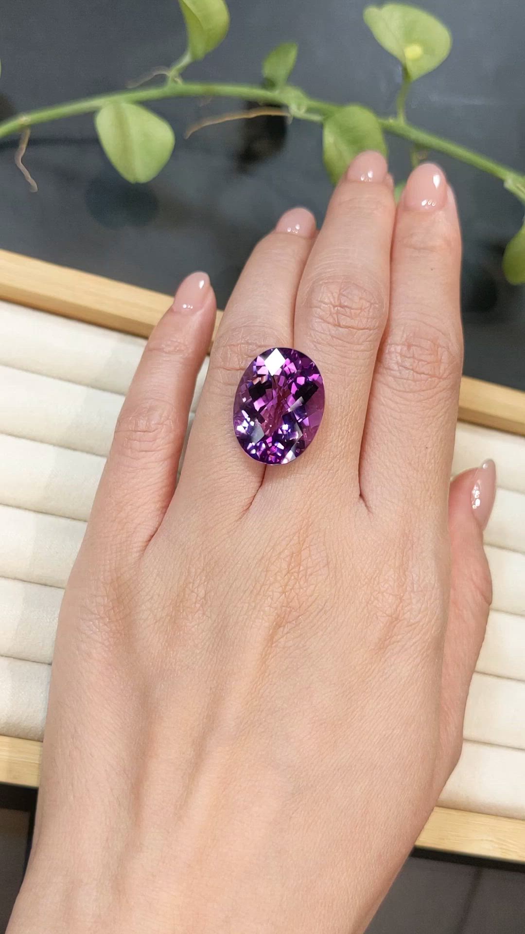 16.53 Ct. Purple Amethyst from Brazil Size Video