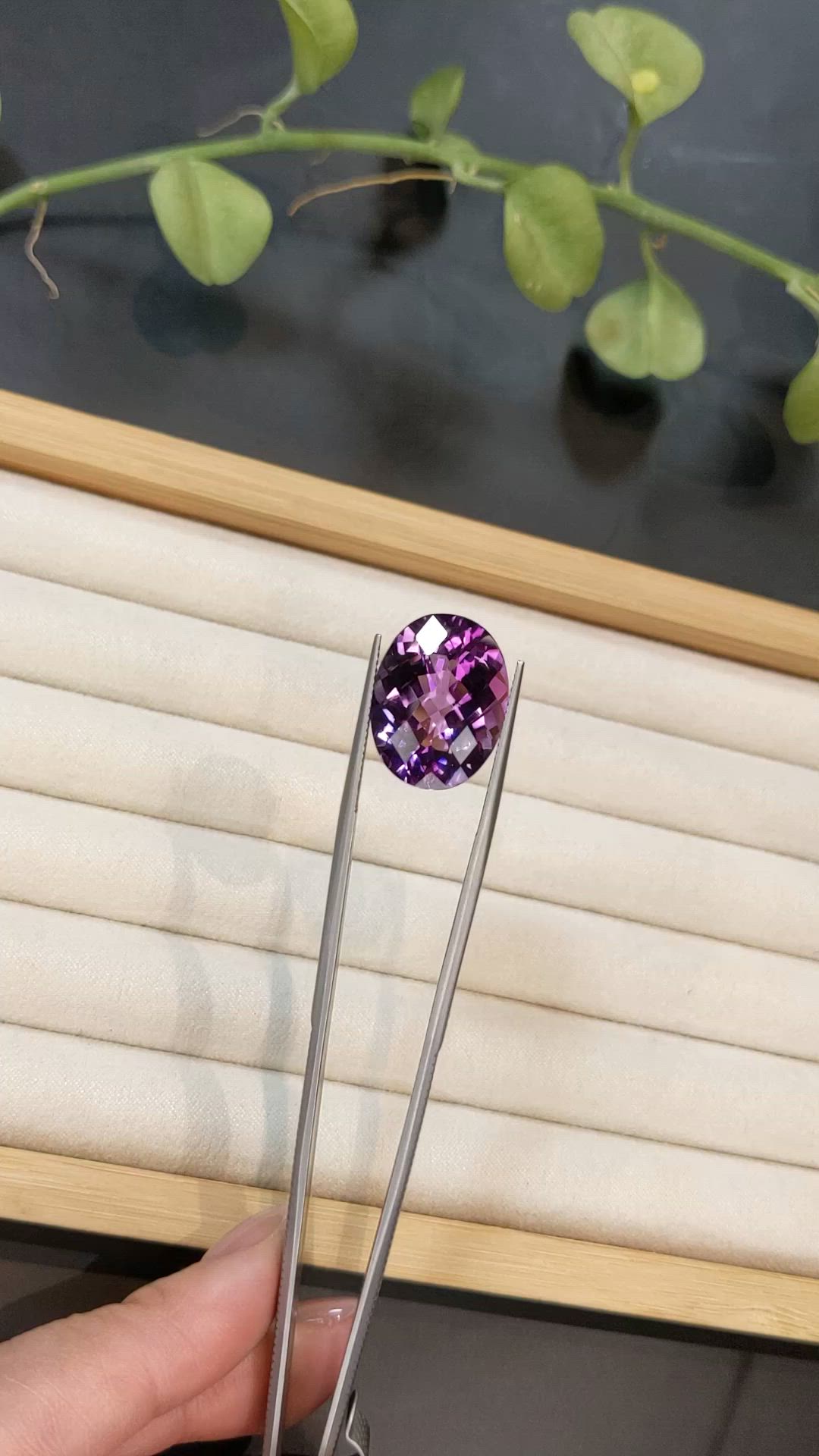 16.53 Ct. Purple Amethyst from Brazil Size Video