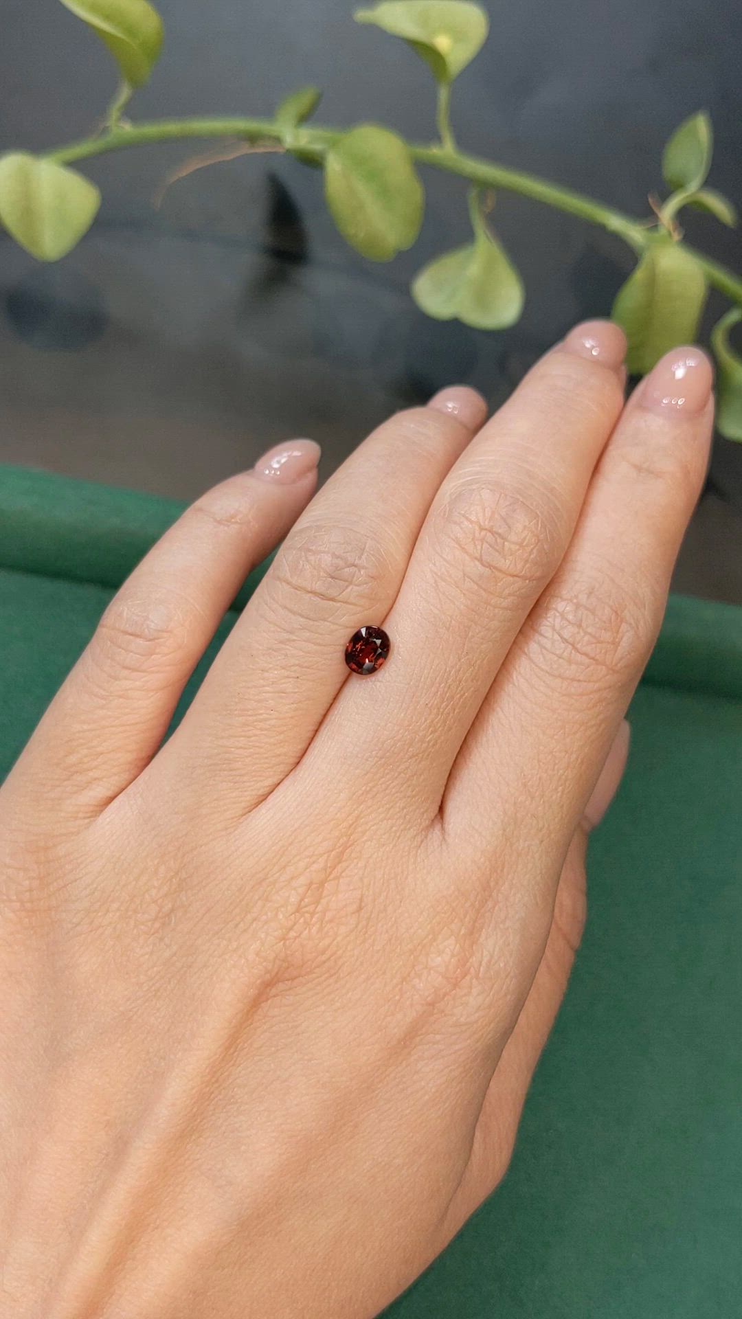 0.97 Ct. Red Zircon from Cambodia Size Video