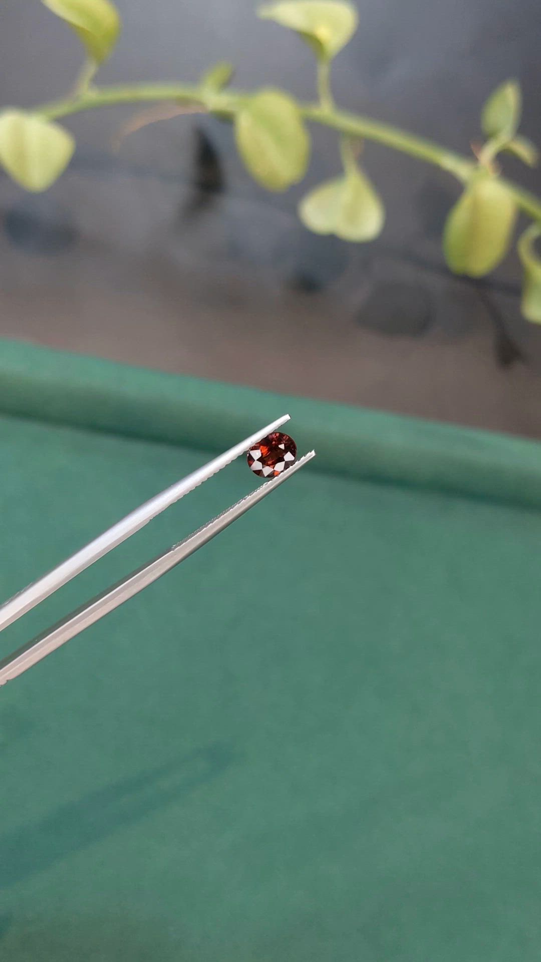 0.97 Ct. Red Zircon from Cambodia Size Video