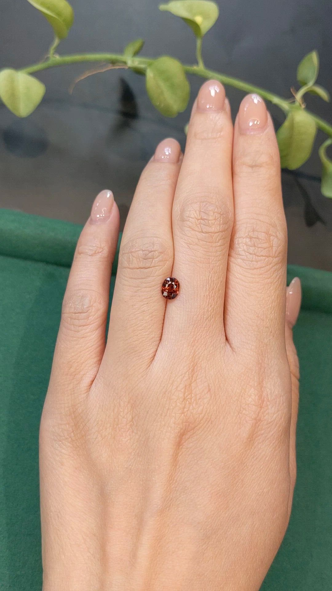 1.02 Ct. Orangish Brown Zircon from Cambodia Size Video