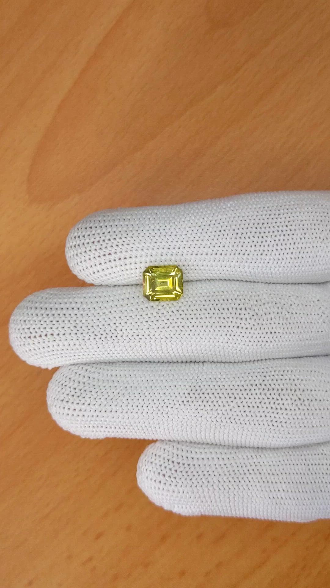 2.49 Ct. Greenish Yellow Chrysoberyl from Ceylon (Sri Lanka) Size Video