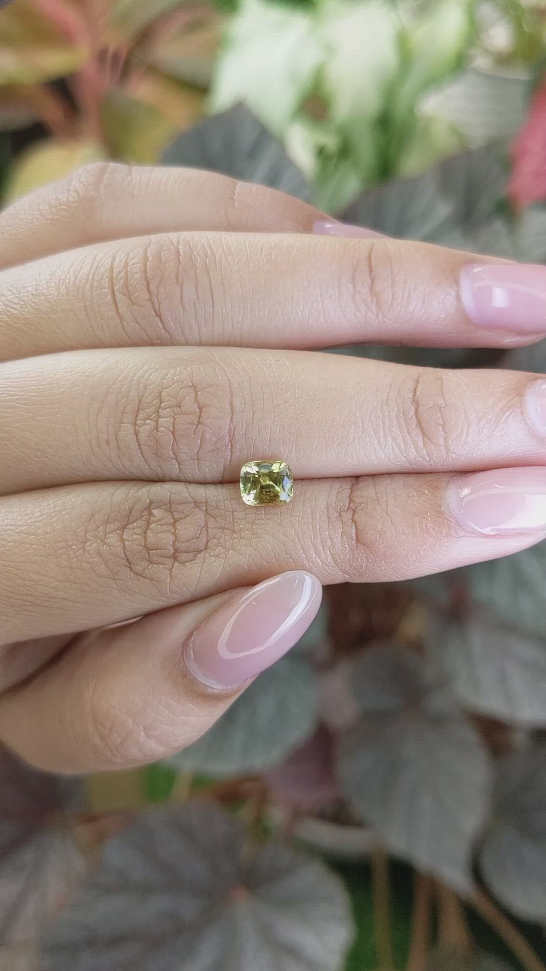 0.98 Ct. Greenish Yellow Chrysoberyl from Ceylon (Sri Lanka) Size Video