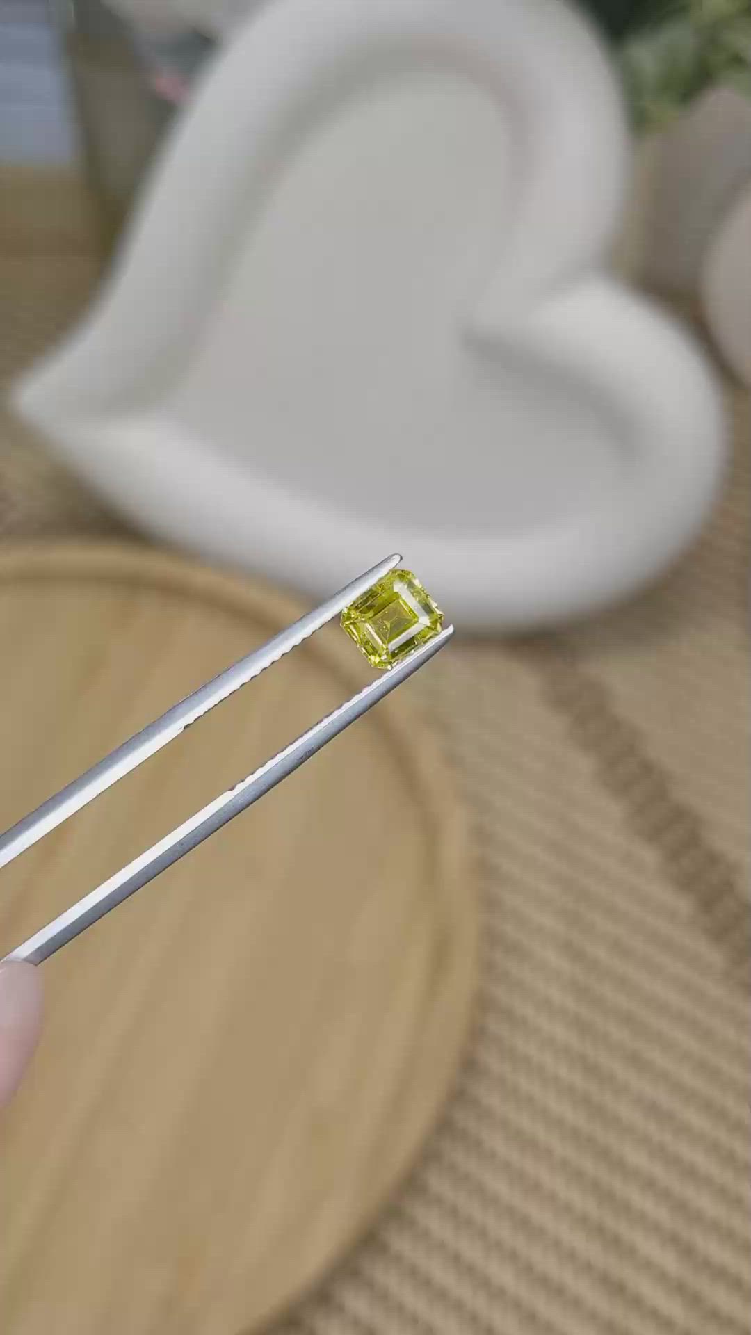1.10 Ct. Greenish Yellow Chrysoberyl from Ceylon (Sri Lanka) Size Video