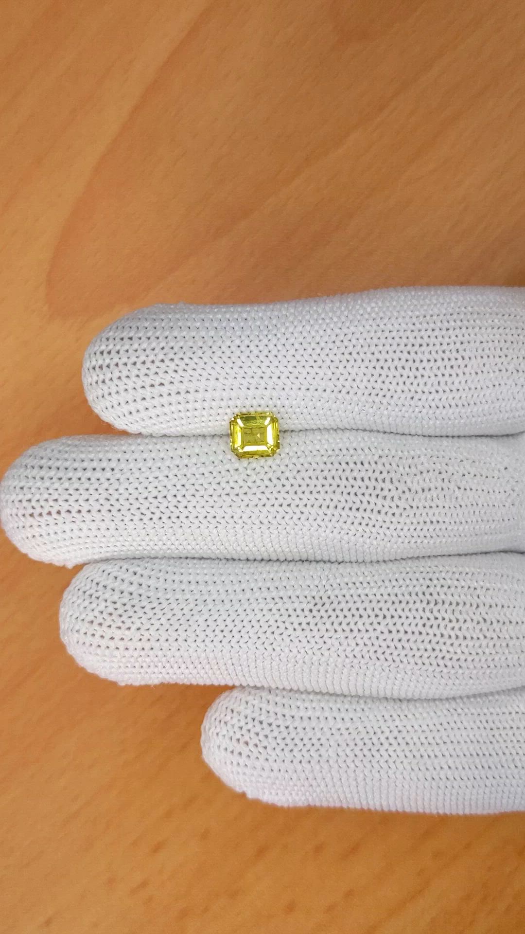 1.10 Ct. Greenish Yellow Chrysoberyl from Ceylon (Sri Lanka) Size Video