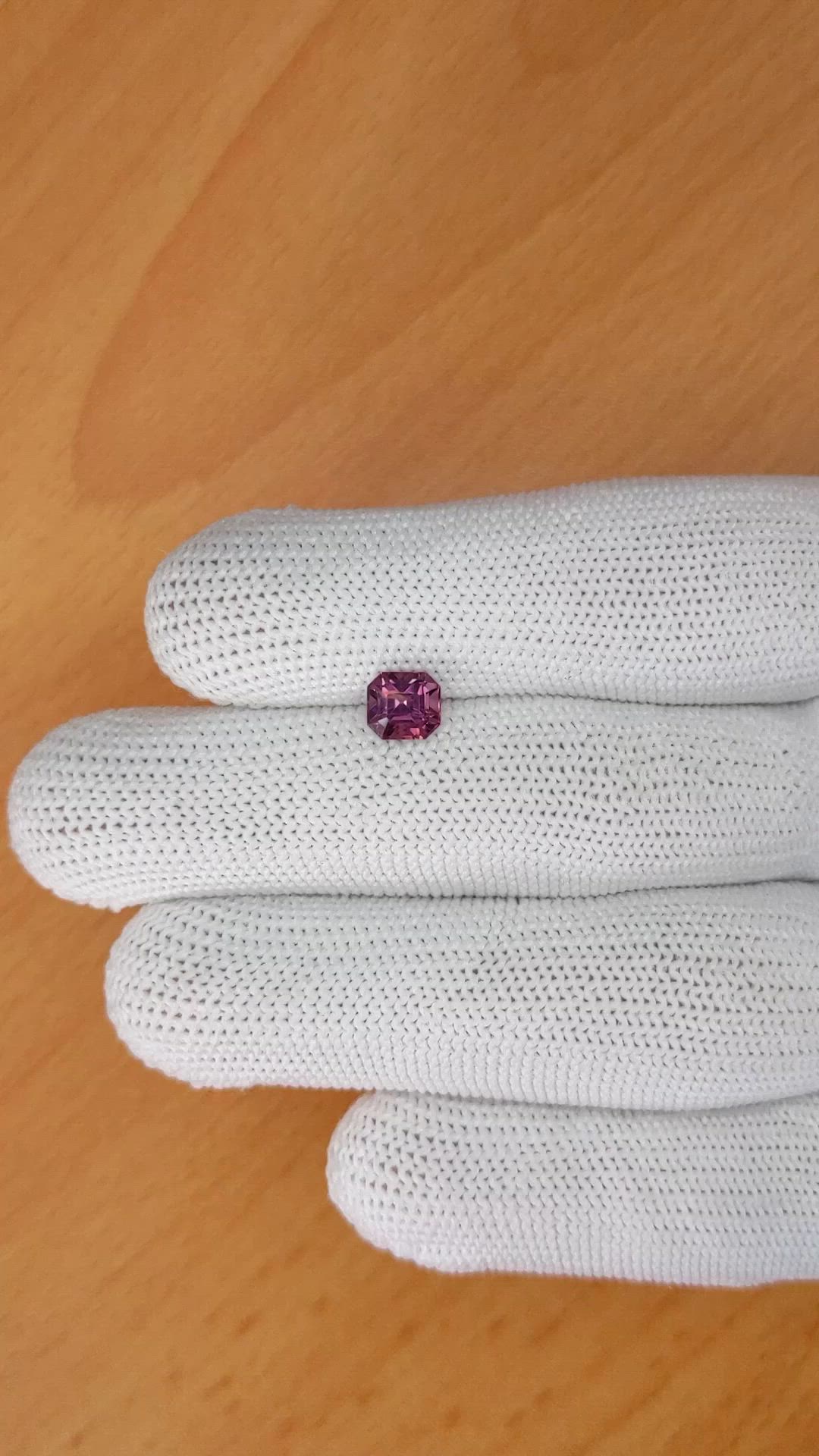 1.13 Ct. Purplish Pink Spinel from Ceylon (Sri Lanka) Size Video