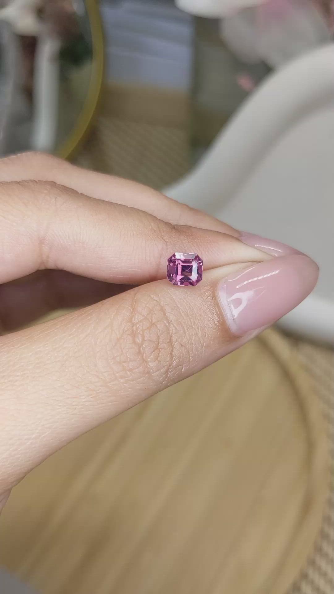 1.13 Ct. Purplish Pink Spinel from Ceylon (Sri Lanka) Size Video