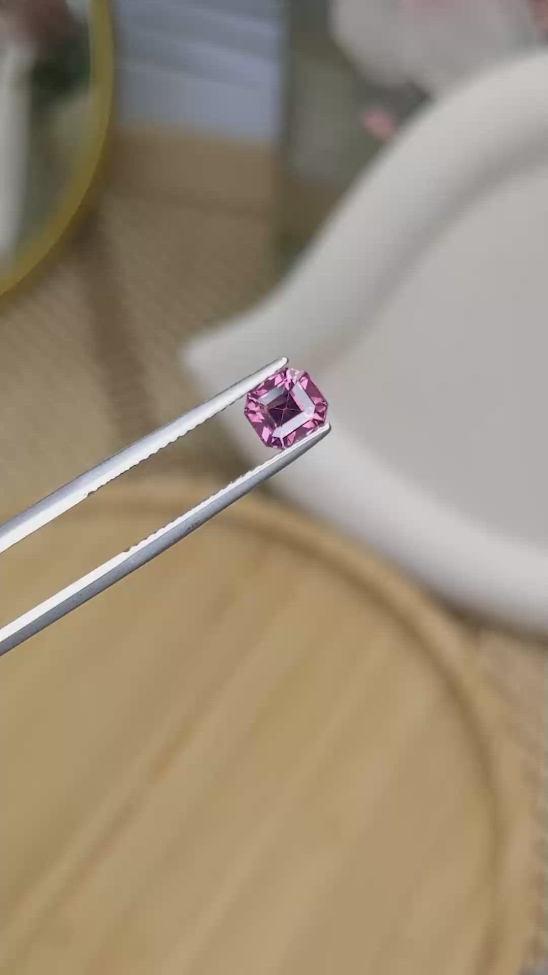 1.13 Ct. Purplish Pink Spinel from Ceylon (Sri Lanka) Size Video