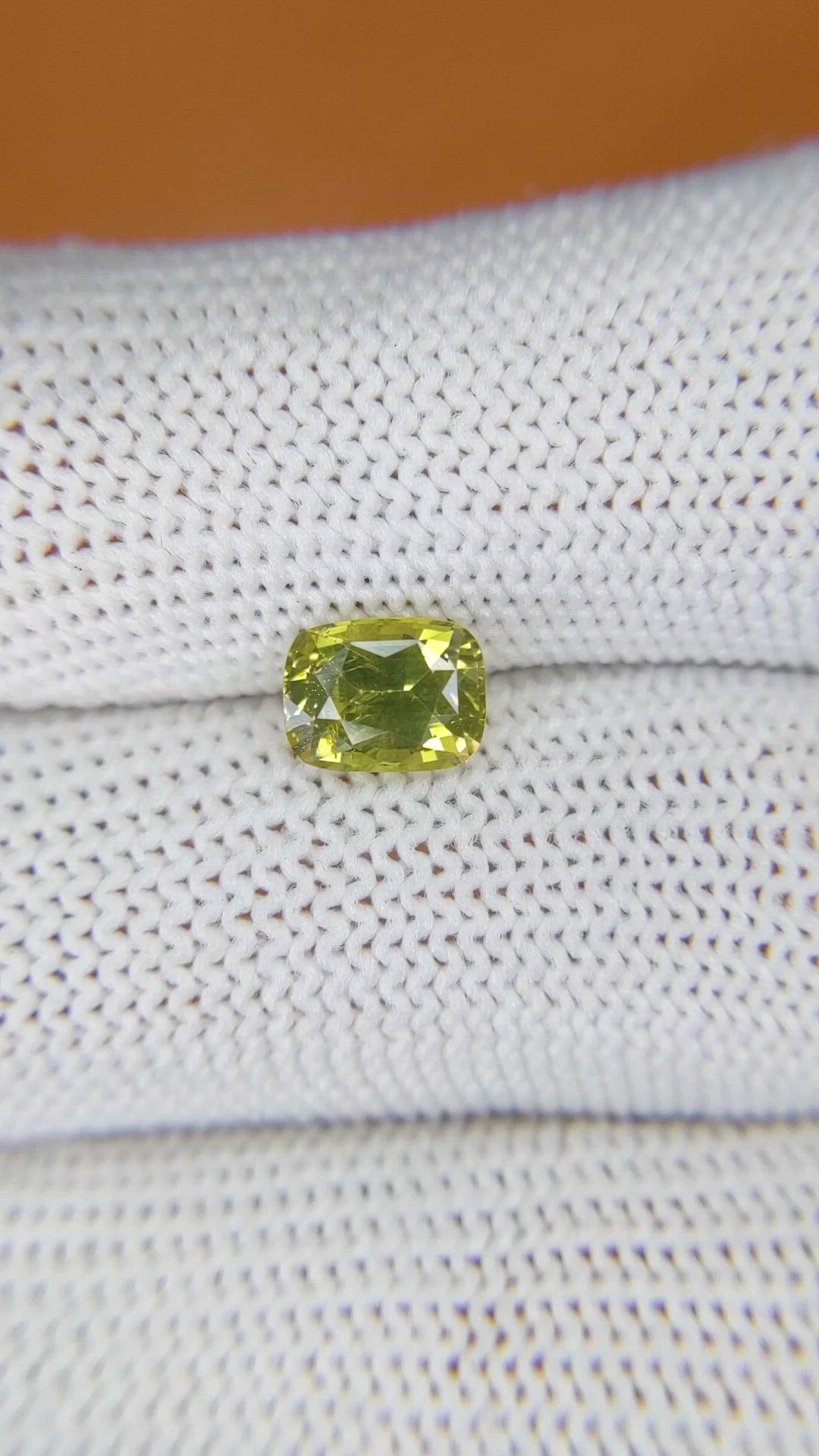 1.54 Ct. Yellowish Green Chrysoberyl from Ceylon (Sri Lanka) Size Video