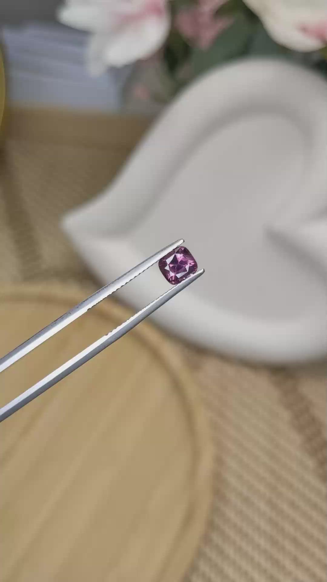 1.02 Ct. Purplish Pink Spinel from Ceylon (Sri Lanka) Size Video