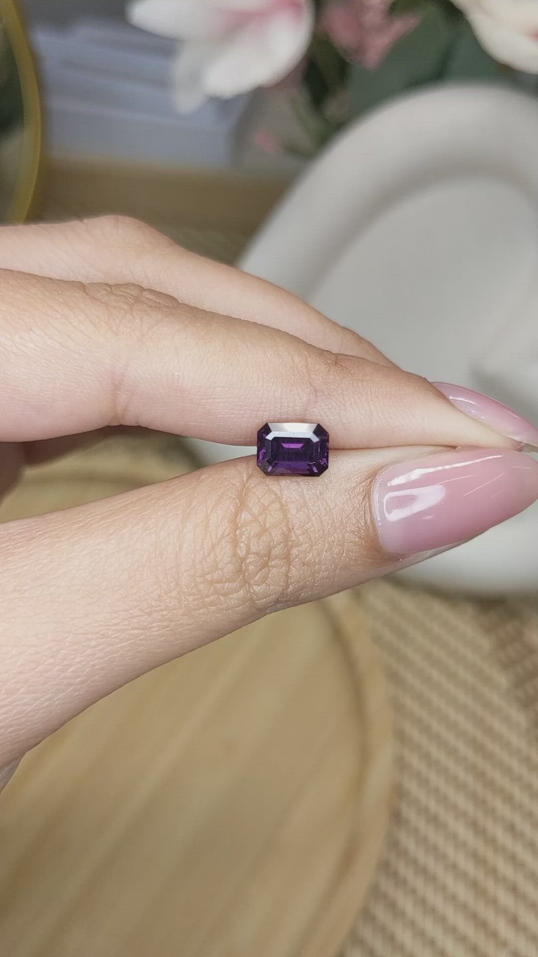 1.64 Ct. Purple Spinel from Ceylon (Sri Lanka) Size Video