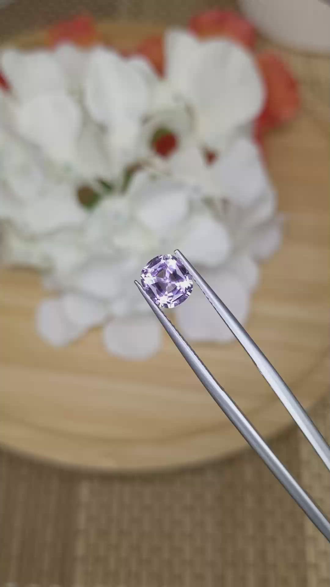 1.55 Ct. Purple Spinel from Ceylon (Sri Lanka) Size Video