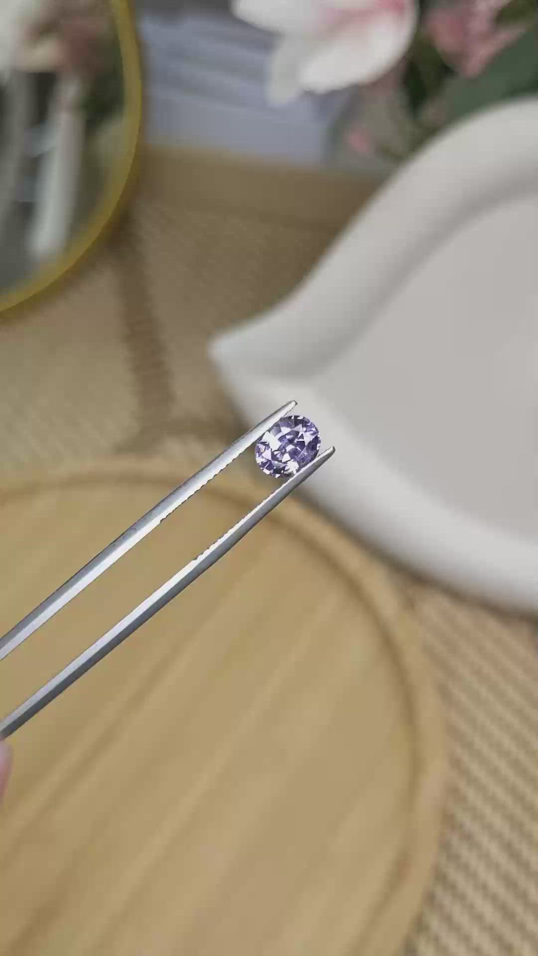 1.12 Ct. Violet Spinel from Ceylon (Sri Lanka) Size Video