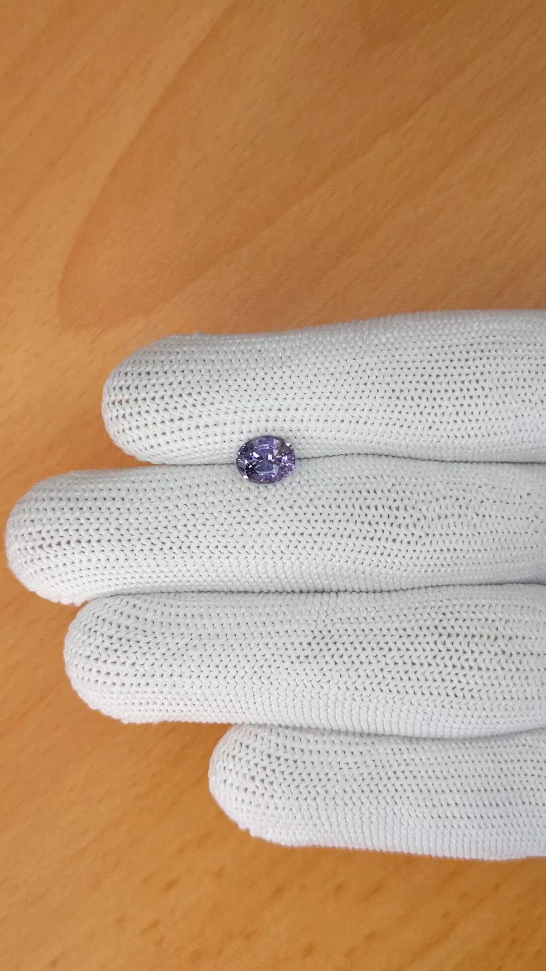 1.12 Ct. Violet Spinel from Ceylon (Sri Lanka) Size Video