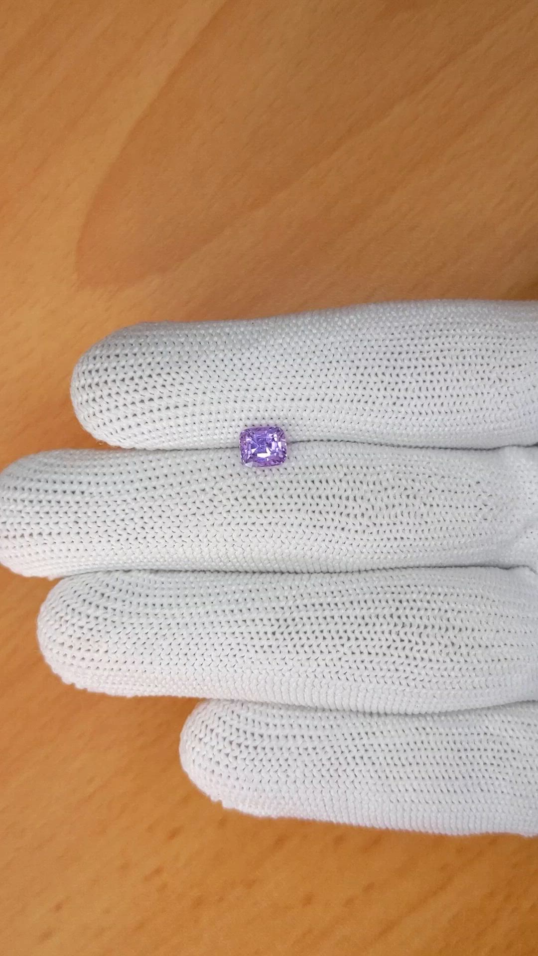 1.10 Ct. Pinkish Purple Spinel from Ceylon (Sri Lanka) Size Video